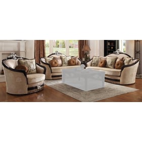 Acme Furniture Ernestine Tan Black 3pc Living Room Set