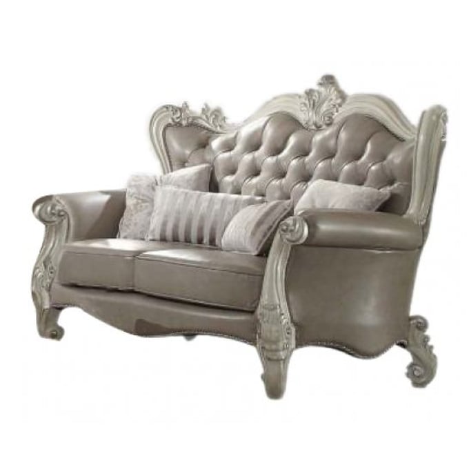 Acme Furniture Versailles Vintage Gray Bone White Loveseat ACM-52126