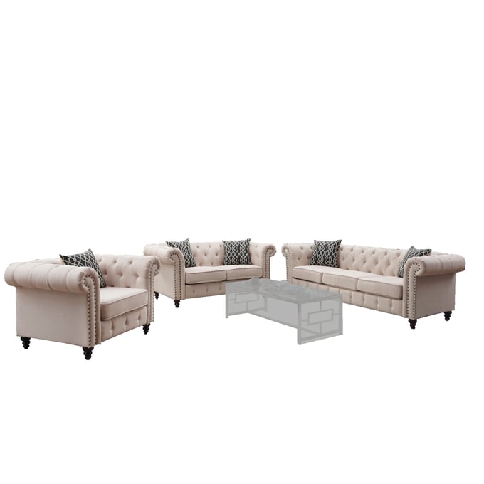 Acme Furniture Aurelia Beige 3pc Living Room Set ACM-5242-LR-S1