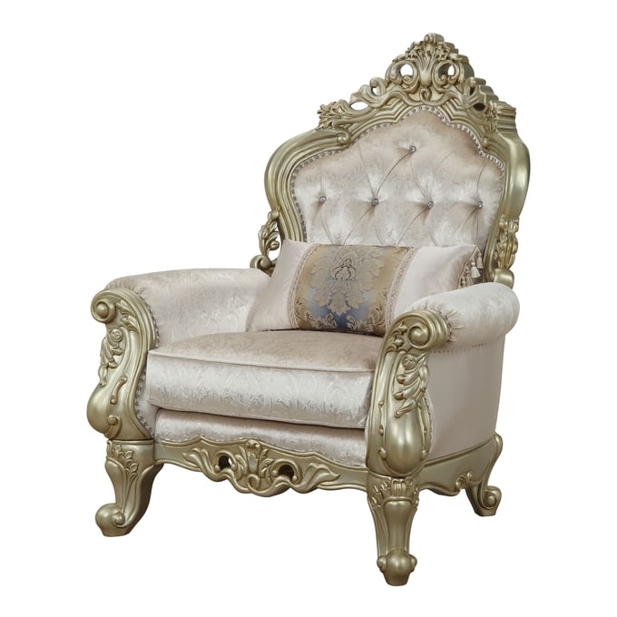 Acme Furniture Gorsedd Golden Ivory One Pillow Chair ACM-52442