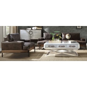 Acme Furniture Silchester Distress Chocolate Oak 2pc Living Room Set