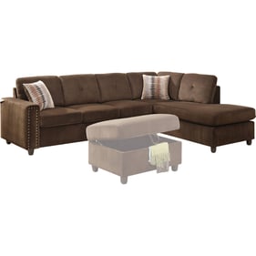 Acme Furniture Belville Chocolate Pillows and Reversible Sectional Sofa