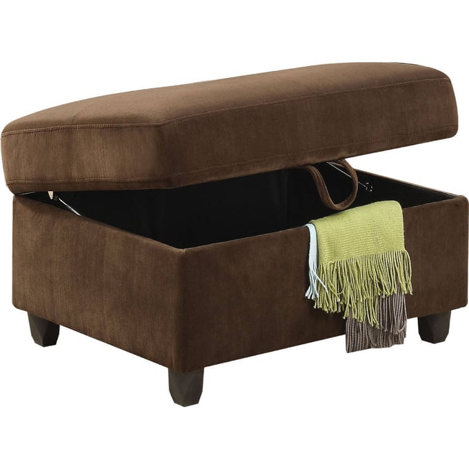 Acme Furniture Belville Chocolate Storage Ottoman ACM-52703