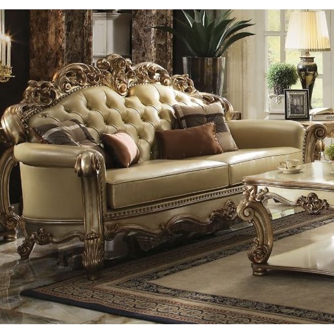 Acme Furniture Vendome Bone Gold Patina Sofa ACM-53000