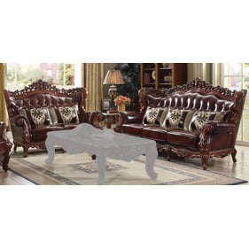 Acme Furniture Eustoma Cherry Walnut 2pc Living Room Set