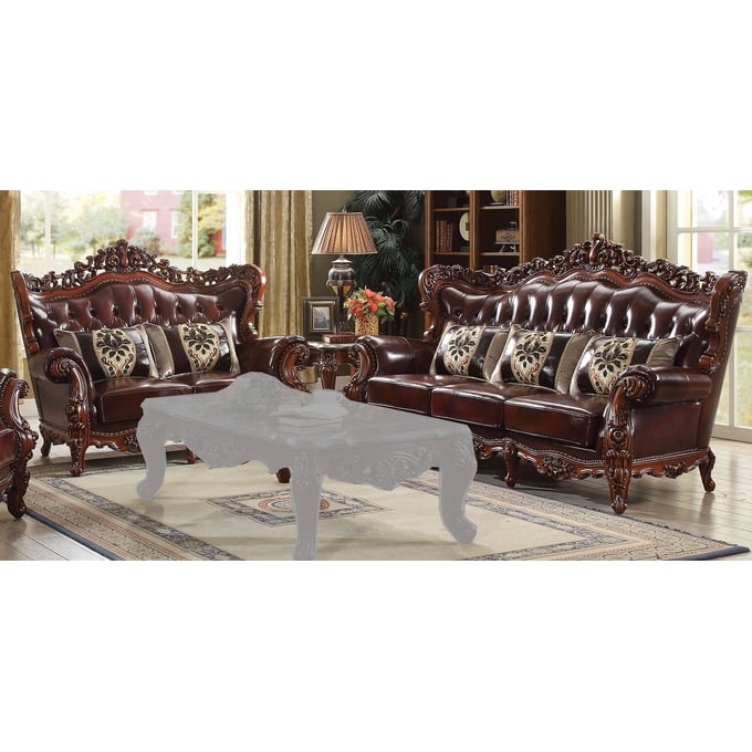 Acme Furniture Eustoma Cherry Walnut 2pc Living Room Set ACM-53065-LR-S2