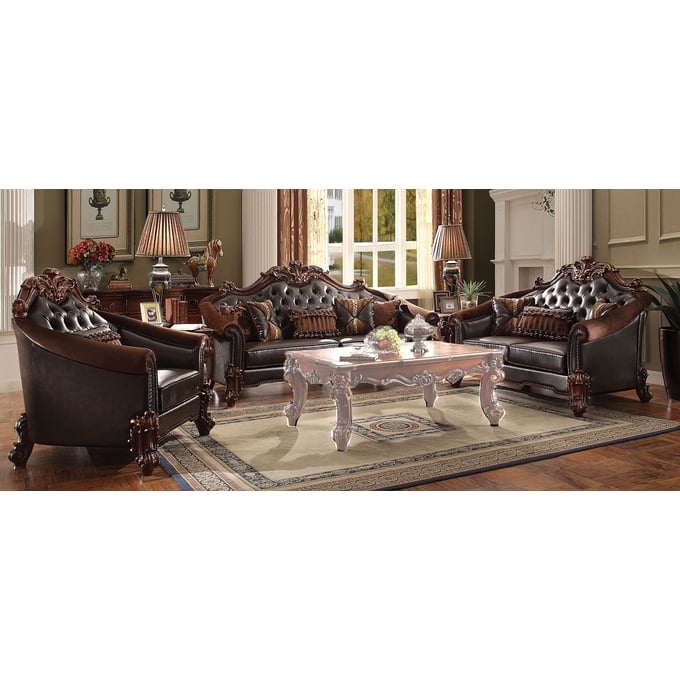 Acme Furniture Vendome II Dark Brown Cherry 3pc Living Room Set ACM-531-LR-S2