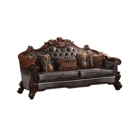 Acme Furniture Vendome II Dark Brown Cherry Sofa With Five Pillows