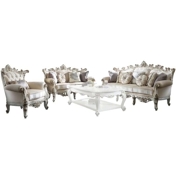 Acme Furniture Picardy II Antique Pearl 3pc Living Room Set ACM-534-LR-S1