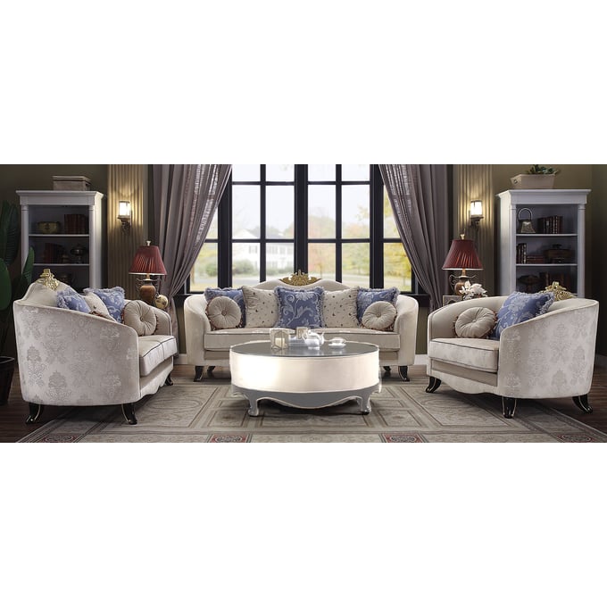 Acme Furniture Sheridan Cream 3pc Living Room Set ACM-53945-LR-S1