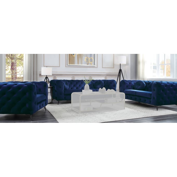 Acme Furniture Atronia Blue Fabric 3pc Living Room Set ACM-5490-LR-S2