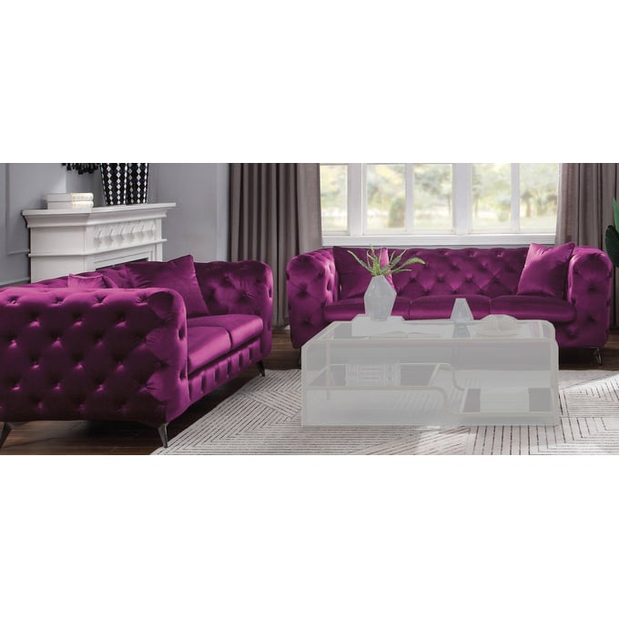 Acme Furniture Atronia Purple Fabric 2pc Living Room Set ACM-5490-LR-S3