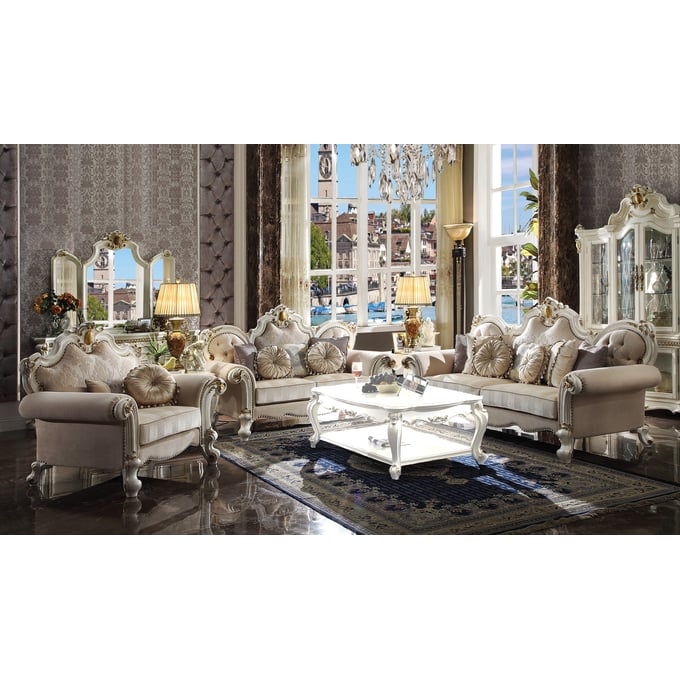 Acme Furniture Picardy Antique Pearl 3pc Living Room Set ACM-5546-LR-S2