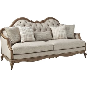 Acme Furniture Chelmsford Beige Antique Taupe Five Pillows Sofa