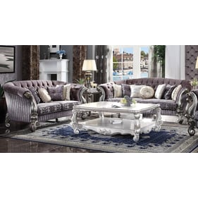 Acme Furniture Versailles Antique Platinum Tufted 2pc Living Room Set