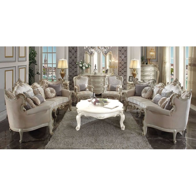 Acme Furniture Picardy Antique Pearl 4pc Living Room Set ACM-5688-LR-S1