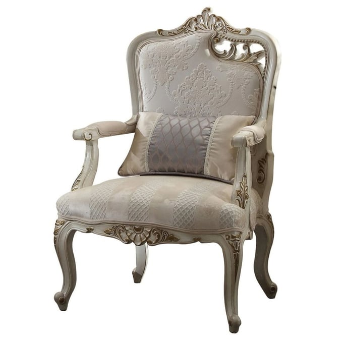 Acme Furniture Picardy Antique Pearl Right Cut Out Leaf Chair ACM-56884