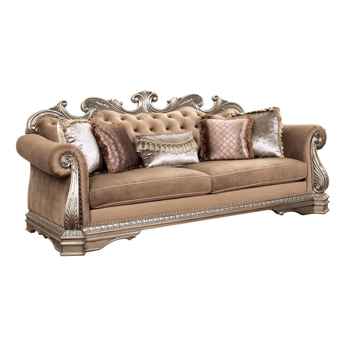 Acme Furniture Northville Antique Silver Sofa with 5 Pillows ACM-56930