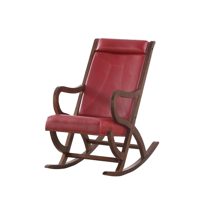 Acme Furniture Triton Burgundy Walnut Rocking Chair ACM-59536