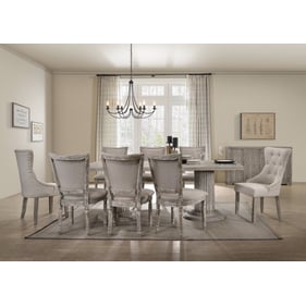 Acme Furniture Gabrian Beige Reclaimed Gray 9pc Dining Room Set