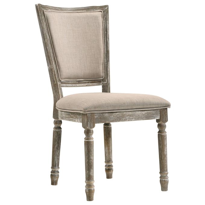 2 Acme Furniture Gabrian Beige Reclaimed Gray Side Chairs ACM-60172