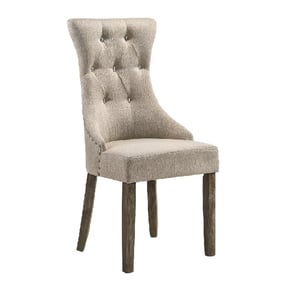 2 Acme Furniture Gabrian Beige Reclaimed Gray Dining Chairs