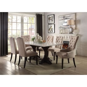 Acme Furniture Gerardo Beige White Espresso 7pc Dining Room Set