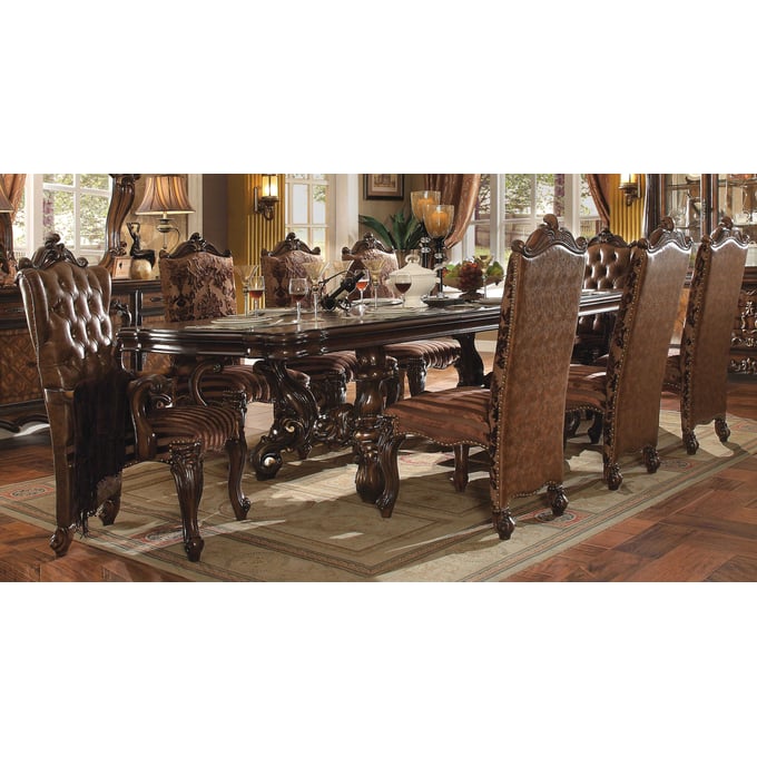 Acme Furniture Versailles Cherry Oak Light Brown 9pc Dining Room Set ACM-61100-DR-S1