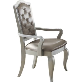 2 Acme Furniture Francesca Silver Champagne Arm Chairs