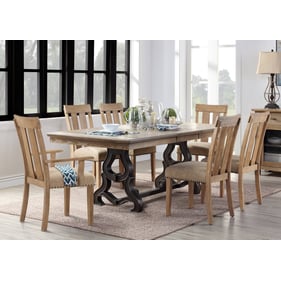 Acme Furniture Nathaniel Maple 7pc Dining Room Set with Arm Chair