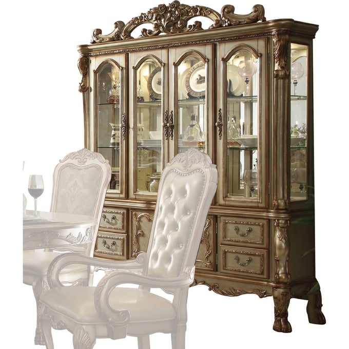 Acme Furniture Dresden Gold Patina Hutch And Buffet ACM-63155