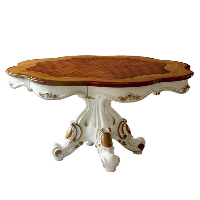 Acme Furniture Picardy Antique Pearl Cherry Oak Round Dining Table ACM-63470