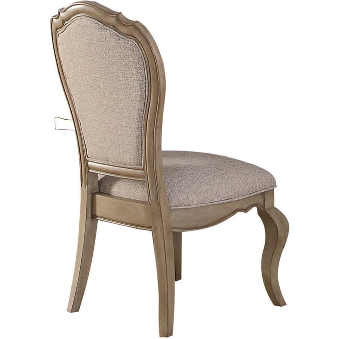 2 Acme Furniture Chelmsford Beige Antique Taupe Side Chairs ACM-66052