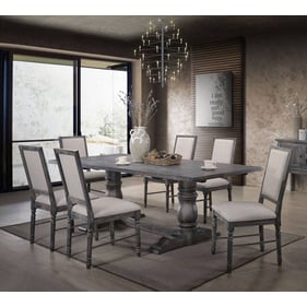 Acme Furniture Leventis Cream Weathered Gray 7pc Dining Room Set