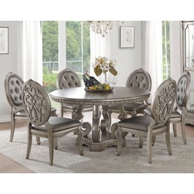 Acme Furniture Northville Antique Silver Round 7pc Dining Room Set