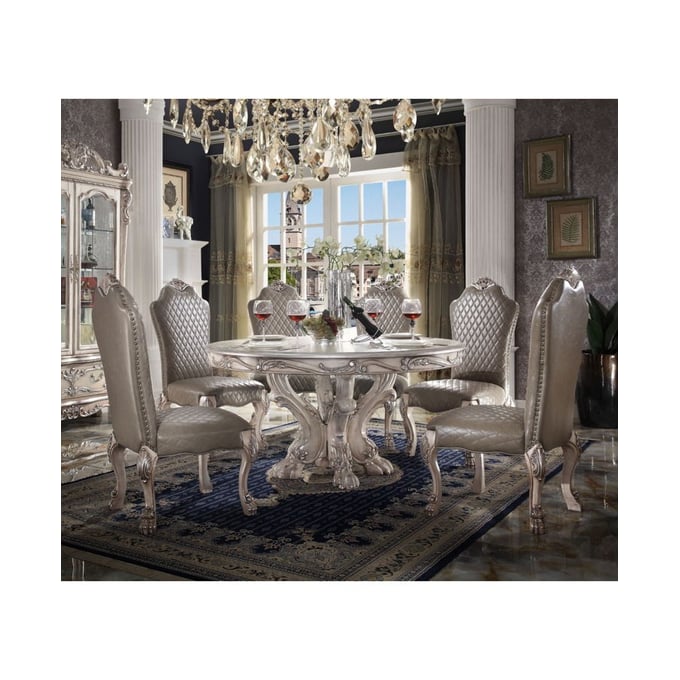 Acme Furniture Dresden Vintage Bone White 7pc Dining Room Set ACM-6817-DR-S3