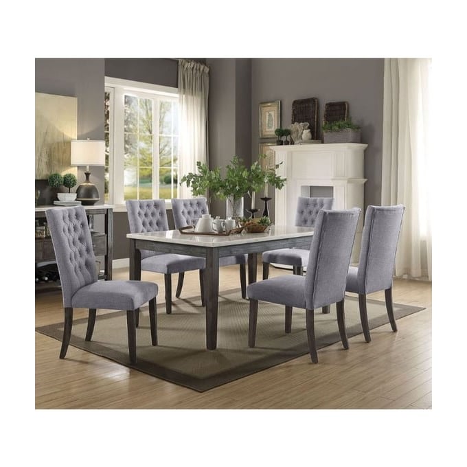 Acme Furniture Merel White Gray Oak 7pc Dining Room Set ACM-7016-DR-S1