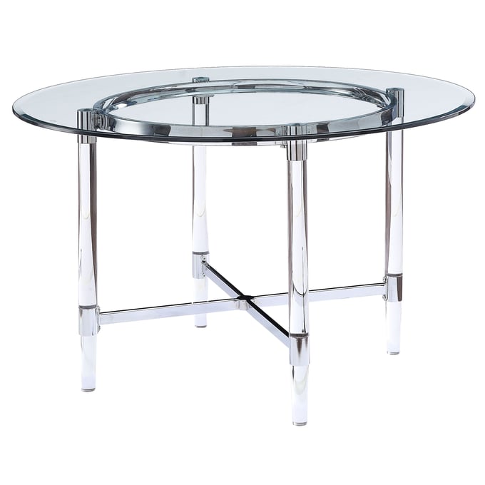 Acme Furniture Daire Clear Chrome Dining Table ACM-71180