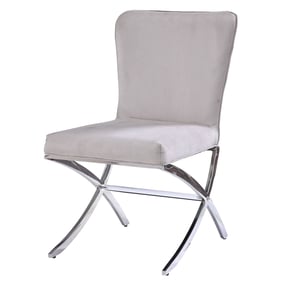 2 Acme Furniture Daire Beige Chrome Side Chairs