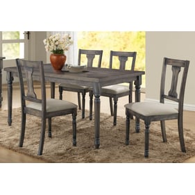 Acme Furniture Wallace Tan Weathered Gray 5pc Dining Room Set