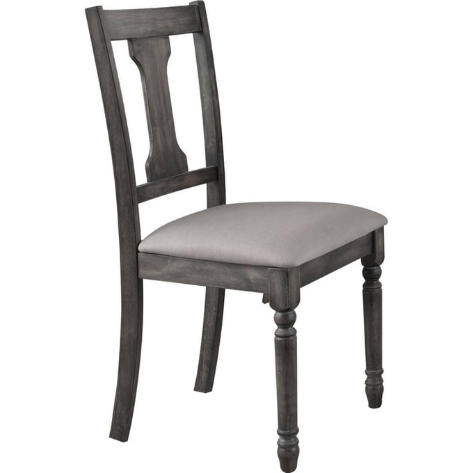 2 Acme Furniture Wallace Tan Weathered Gray Side Chairs ACM-71437