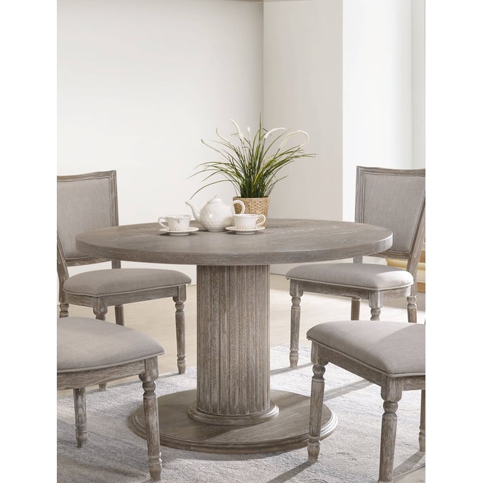 Acme Furniture Gabrian Reclaimed Gray Single Pedestal Dining Table ACM-71725