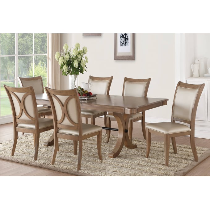 Acme Furniture Harald Beige Gray Oak 7pc Dining Room Set ACM-7176-DR-S1