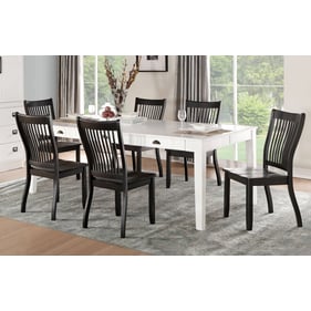 Acme Furniture Renske Antique White Black 7pc Dining Room Set