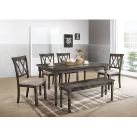 Acme Furniture Claudia II Weathered Gray 6pc Dining Room Set