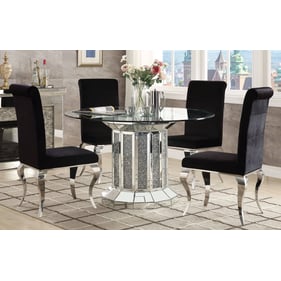 Acme Furniture Noralie Mirrored Black 5pc Dining Room Set