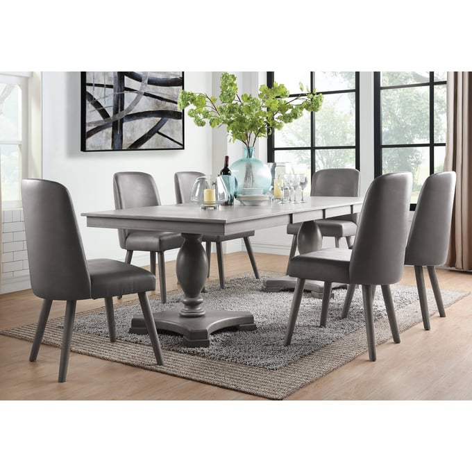 Acme Furniture Waylon Gray Oak 7pc Dining Room Set ACM-7220-DR-S1