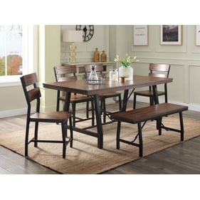 Acme Furniture Mariatu Oak Black 6pc Dining Room Set