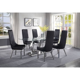 Acme Furniture Gianna Clear Black 7pc Dining Room Set