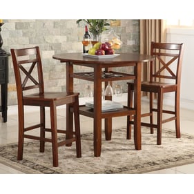 Acme Furniture Tartys Cherry 3pc Counter Height Set